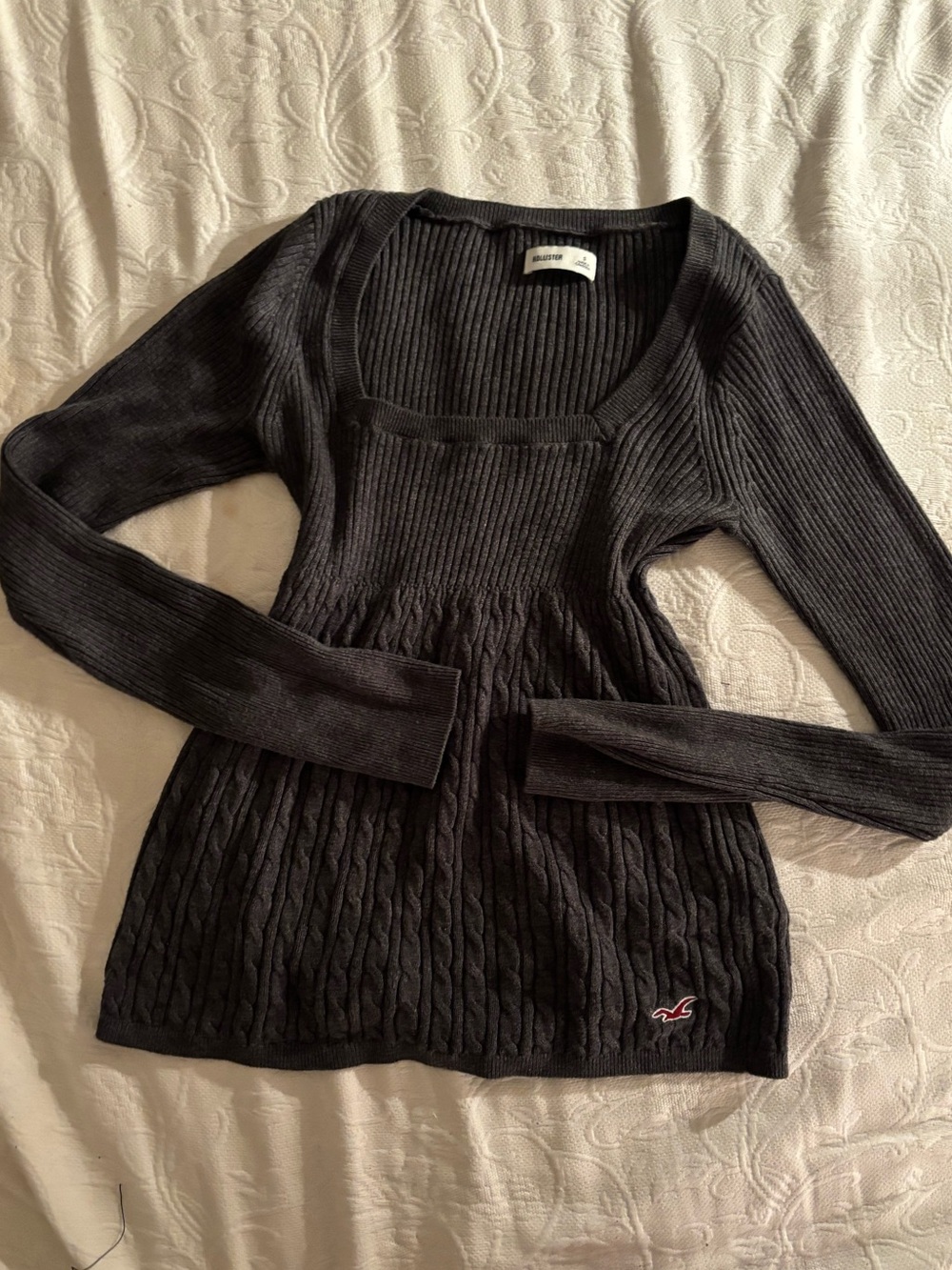 Grey Hollister Babydoll sweater